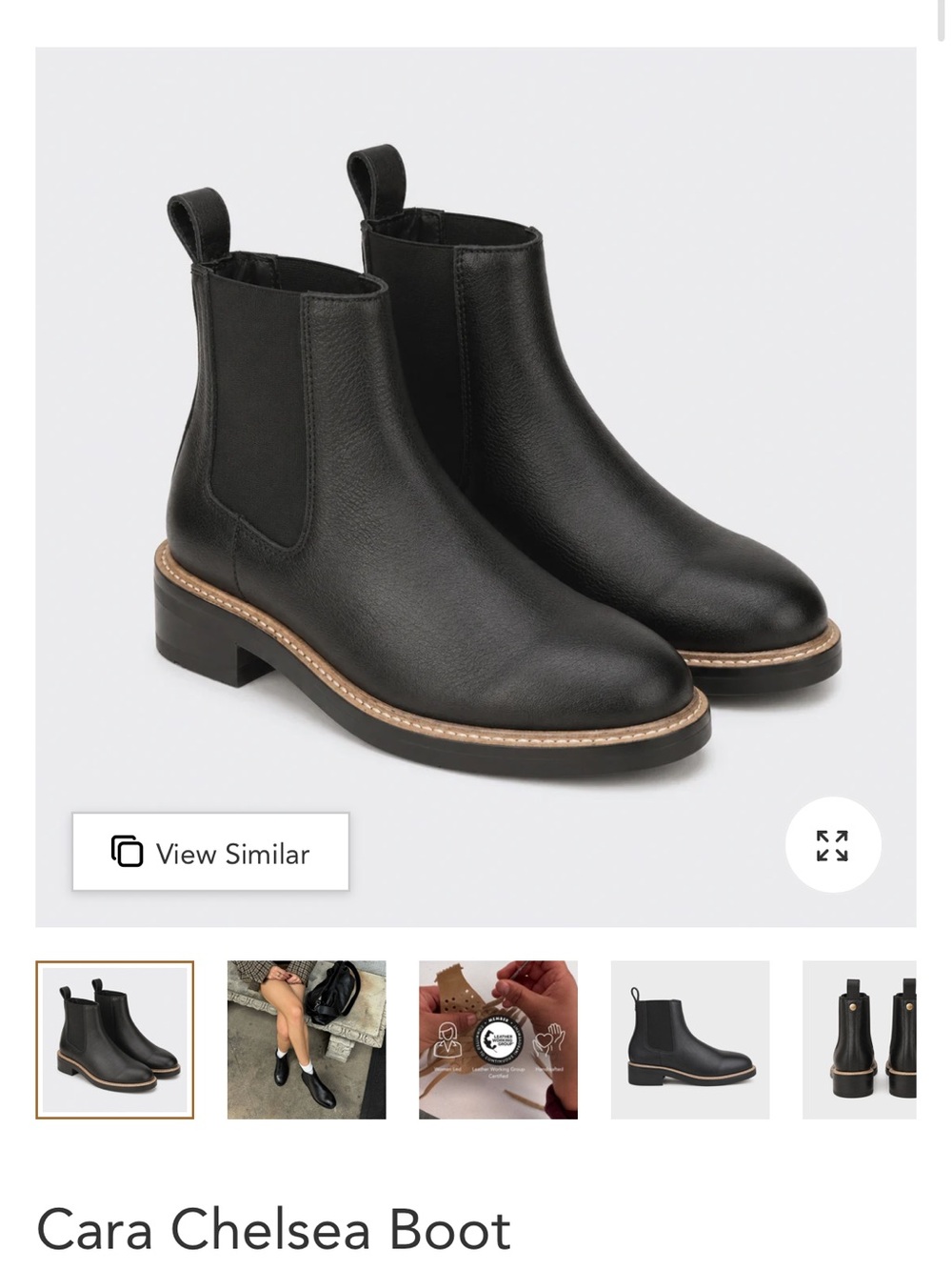 Nisolo Black Leather Chelsea Boot with Tan Welt